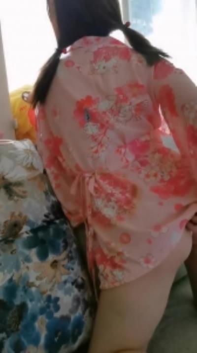 无耻~和服双马尾美少女淫荡至极！