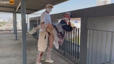 西瓜影視 約個洛麗塔妹妹去天台拍寫真 櫻花小貓